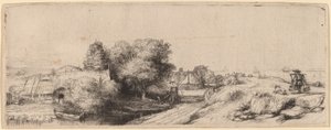 Landschap met een melkboer