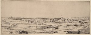 Landschap met uitzicht op Haarlem (Het Goudweegersveld) door Rembrandt van Rijn