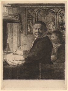 Lieven Willemsz van Coppenol: de kleinere plaat, ca. 1658 door Rembrandt van Rijn