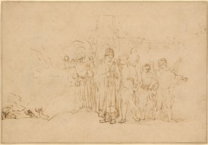 Lot en Zijn Familie Verlaten Sodom door Rembrandt van Rijn