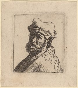 Man Schreeuwt, Driekwart Links door Rembrandt van Rijn