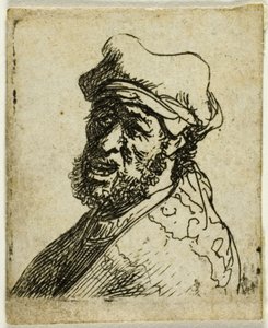 Man die Roept, Driekwart Links: Buste door Rembrandt van Rijn