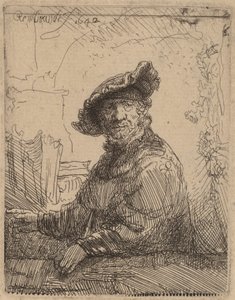 Man in een prieel, 1642 door Rembrandt van Rijn