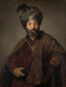 Man in oosters kostuum door Rembrandt van Rijn
