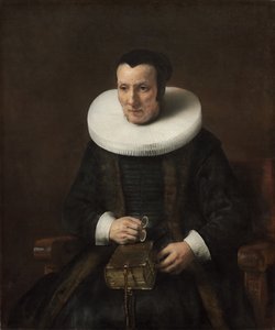 Oude dame met een boek, 1647 door Rembrandt van Rijn