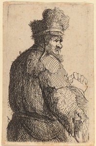 Oude Man van Achteren Gezien, Profiel naar Rechts door Rembrandt van Rijn
