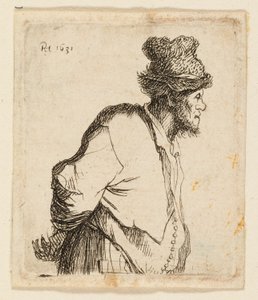 Boer met Zijn Handen Achter Zijn Rug door Rembrandt van Rijn