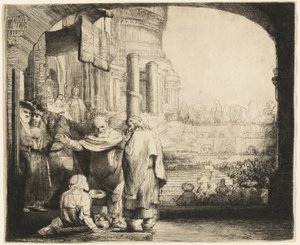 Petrus en Johannes genezen de kreupele bij de tempelpoort