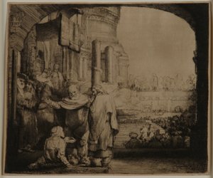 Petrus en Johannes bij de poort van de tempel door Rembrandt van Rijn