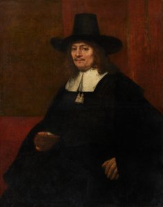 Portret van een Man met een Hoge Hoed door Rembrandt van Rijn
