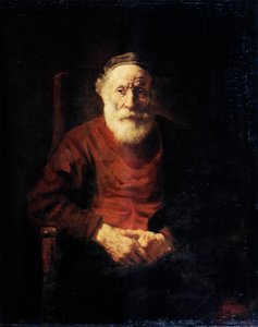 Portret van een oude man in rood, 1652-1654 door Rembrandt van Rijn