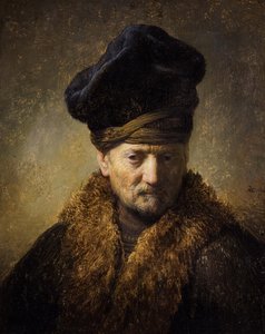Portret van een oude man met bontmuts, 1630 door Rembrandt van Rijn