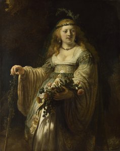 Saskia van Uylenburgh in Arcadisch Kostuum, 1635 door Rembrandt van Rijn