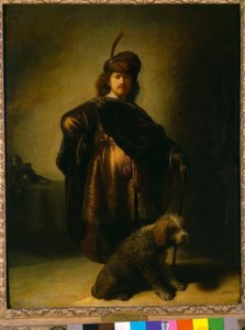 Zelfportret in oosters kostuum door Rembrandt van Rijn
