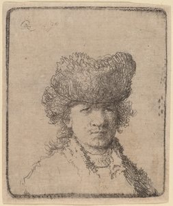 Zelfportret met bontmuts