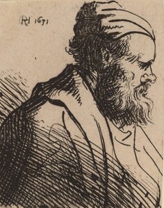 Man met een Platte Neus in een Pet, voor 1630 door Rembrandt van Rijn