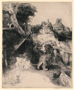 St. Hiëronymus Lezend in een Italiaans Landschap