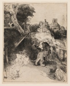 St. Hiëronymus lezend in een Italiaans landschap