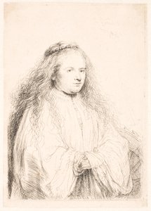 Studie van Saskia als S. Catharina (de "Kleine Joodse bruid") door Rembrandt van Rijn