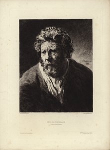 Tete de Viellard door Rembrandt Harmenszoon van Rijn. Gegraveerd door Jules Jacquemart, 1877