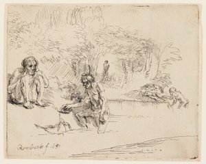 De Baders door Rembrandt van Rijn