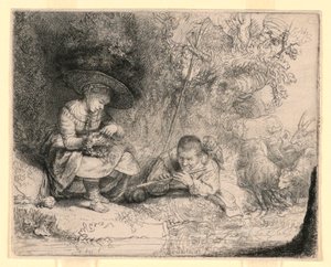 De Fluitspeler door Rembrandt van Rijn