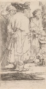 De Man met een Stok Fragment uit de Honderd Guilder Print, ca. 1649 door Rembrandt van Rijn