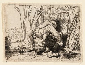 De monnik in het korenveld door Rembrandt van Rijn