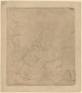 De rust tijdens de vlucht: Licht geëtst, 1645