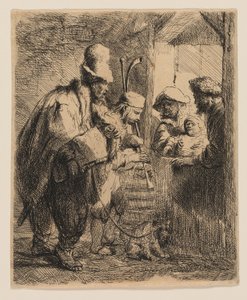 De wandelende muzikanten door Rembrandt van Rijn