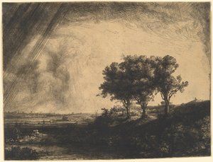 De drie bomen door Rembrandt van Rijn