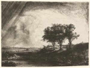De drie bomen door Rembrandt van Rijn
