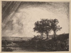 De drie bomen door Rembrandt van Rijn