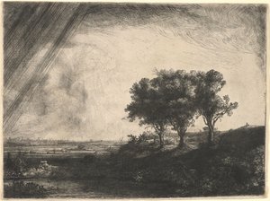 De drie bomen door Rembrandt van Rijn