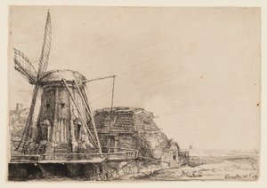 De molen door Rembrandt van Rijn