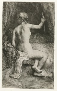 De vrouw met de pijl door Rembrandt van Rijn