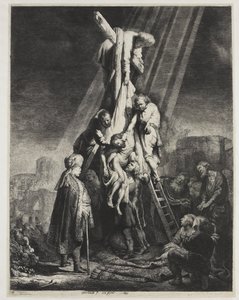 De kruisafneming: tweede plaat door Rembrandt van Rijn