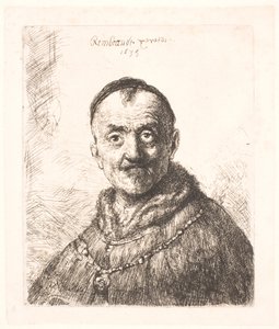 Het eerste oosterse hoofd (Rembrandts vader?) door Rembrandt van Rijn