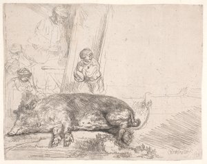 Het varken door Rembrandt van Rijn