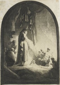 De opwekking van Lazarus: de grotere plaat door Rembrandt van Rijn