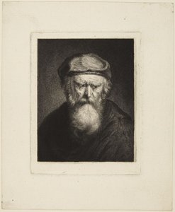 Prikkelbare oude man door Rembrandt van Rijn