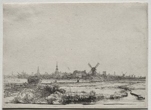 Uitzicht op Amsterdam vanuit het noordwesten