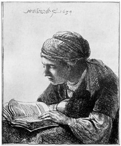 Vrouw die leest, 1634, 1912 door Rembrandt van Rijn