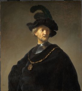 Oude man met een gouden ketting door Rembrandt van Rijn