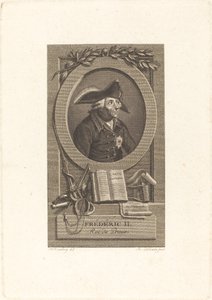 Frederik de Grote, Koning van Pruisen door Remi Henri Joseph Delvaux after Johann Heinrich Ramberg
