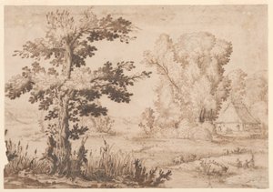 Landschap met een Huisje door Remigio Cantagallina