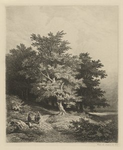 Figuren bij een bosrand door Remigius Adrianus Haanen