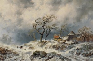 Hollandse winterlandschap (sneeuwdrift)