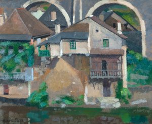 Huizen aan de Vézère in Uzerche door René Fontayne