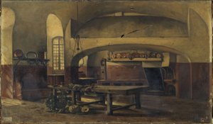 De keukens van het kasteel van Maisons-sur-Seine, ca. 1881 -1891 (olieverf)